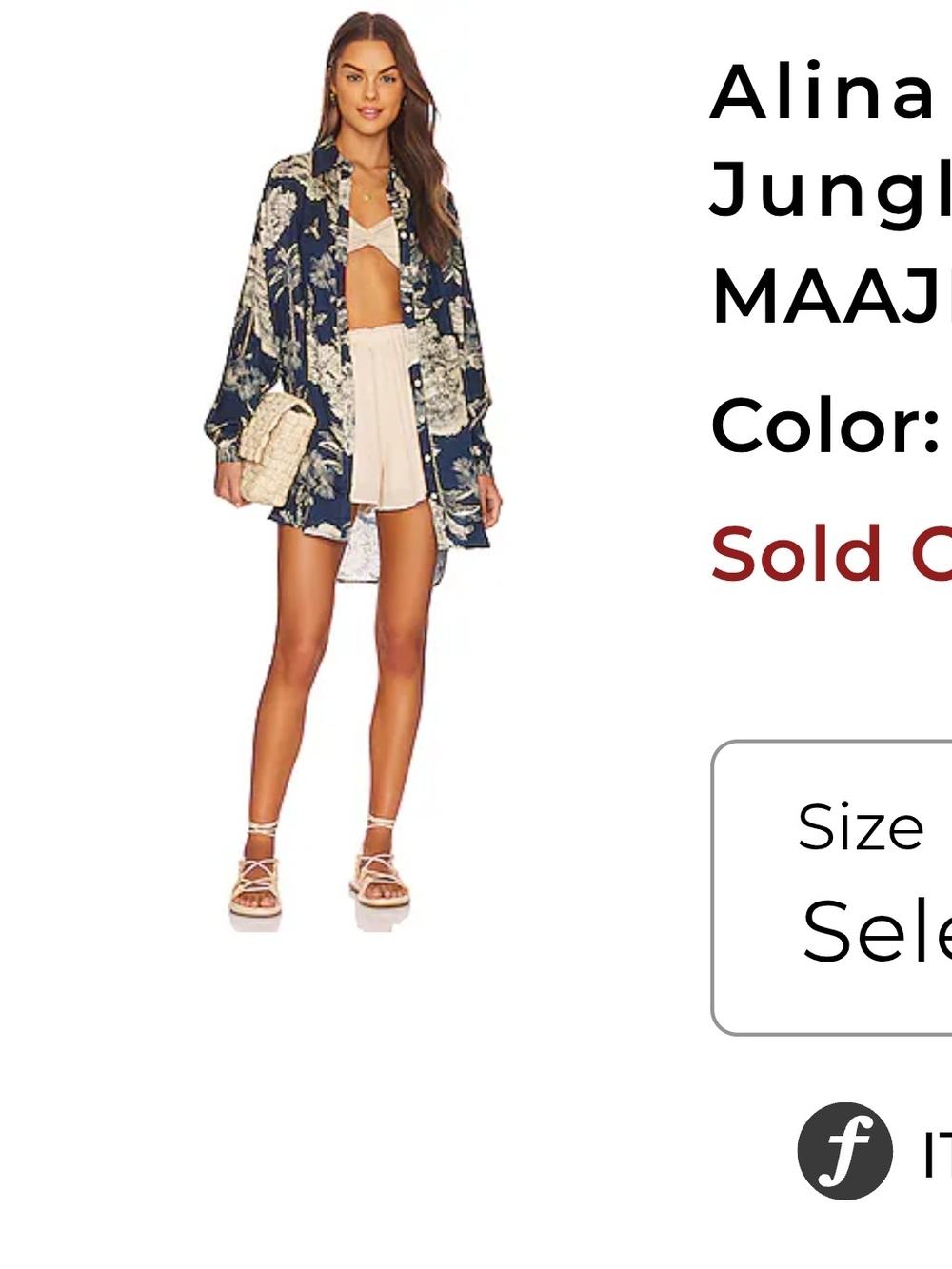 Maaji Navy and Cream Floral Button-Down Shirt